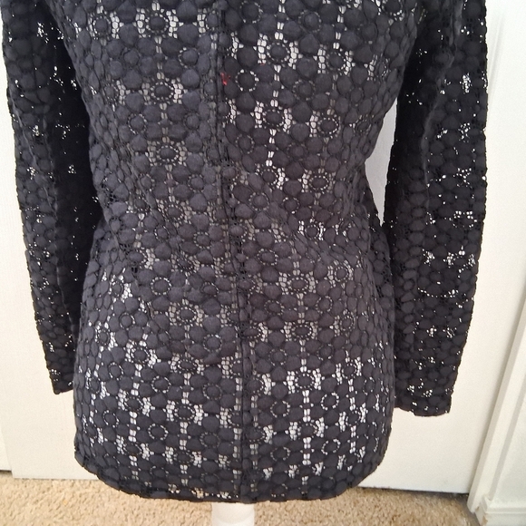 Zara Basic Collection Open Tuxedo Style Front  Embroidered Jacket   Size S - Picture 6 of 9